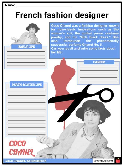 coco chanel informatie|Coco Chanel fact sheet.